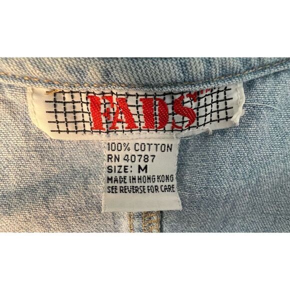 Vintage Fads Denim Button Closure Sleeveless Dress - Picture 3 of 4